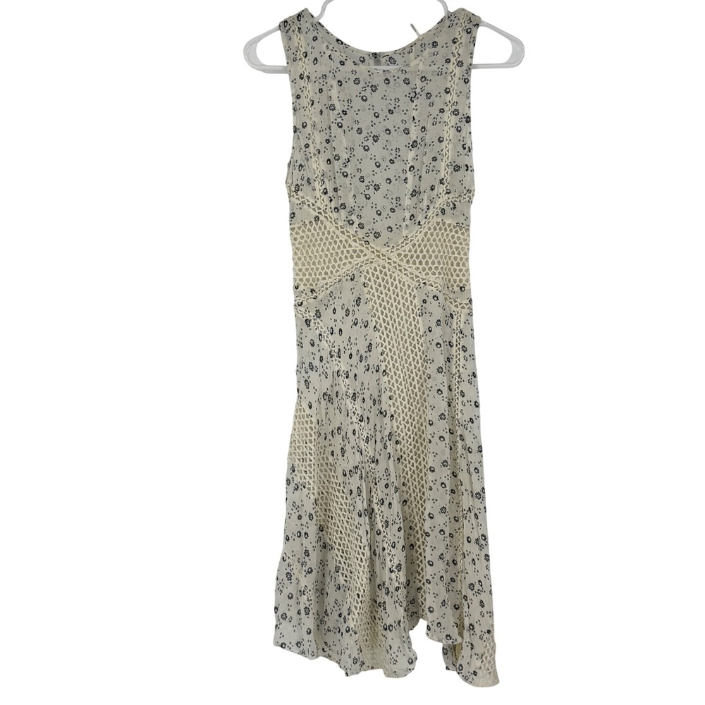 Floreat Anthropologie Windswept Floral Crochet Boho Dress Viscose Size XS